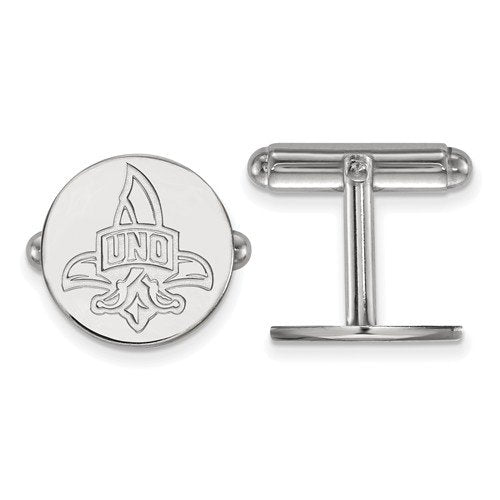 Rhodium-Plated Sterling Silver, University Of New Orleans Cuff Links, 15MM