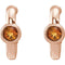 Citrine J-Hoop Earrings, 14k Rose Gold