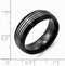 Brushed Grey Titanium, Black Ti 8mm Beveled Edge Band, Size 10.5