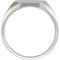 Men's Satin Brushed Signet Ring, 10k White Gold, Size 10.25 (14X12MM)