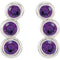 Amethyst Three-Stone Ear Climbers, Sterling Silver