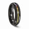 Radiance Collection Black and Rainbow Andodized Titanium Grooved 6mm Band