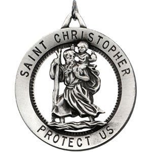 Sterling Silver St. Christopher Medal (32.5 MM)