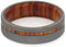 Tulip Wood Wedding Band with Sandblasted Titanium Overlay 6mm Comfort-Fit, Size 11.5