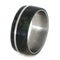 Green Box Elder Burl, Titanium Pinstripe 8mm Comfort-Fit Titanium Wedding Band, Size 5.75