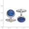 Stainless Steel Blue Lapis Round Cuff Links, 25.26MMX19.27MM