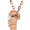 Diamond Halo Necklace, 14k Rose Gold, 16" (0.2 Ctw, G-H Color, I1 Clarity)