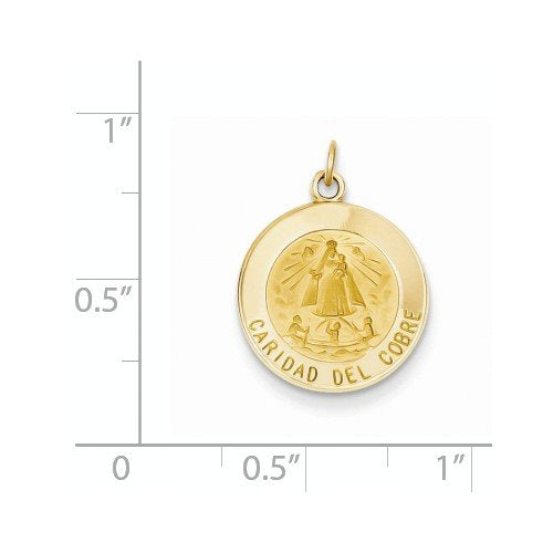 Ave 369 14k Yellow Gold Caridad Del Cobre Medal Pendant (21X16MM)