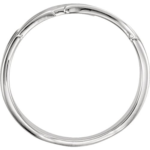Platinum Bypass Rose Leaf Ring, Size 5