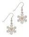 Snow Flake Earrings, Sterling Silver, 12k Rose Gold Black Hills Gold Motif