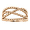 Beaded Criss-Cross Ring, 14k Rose Gold, Size 6.25