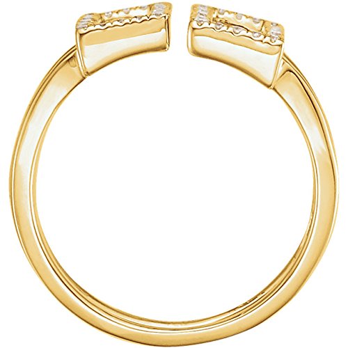 Double Rectangle Geometric Diamond Ring, 14k Yellow Gold, (1/2 Ctw, Color H+, Clarity I1), Size 7