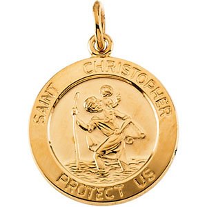14k Yellow Gold St. Christopher Medal (15 MM)