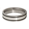 Satin Brushed Titanium, Sterling Silver and Black Pinstripes 6mm Comfort-Fit Dome Wedding Band