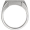 Men's Brushed Signet Ring, 14k White Gold, Size 10 (18X16MM)