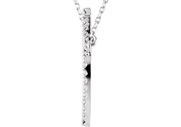 Diamond Apple 14k White Gold Pendant Necklace, 16.75" (1/5 Cttw)