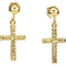 14k Yellow Gold Cross Dangle Earring