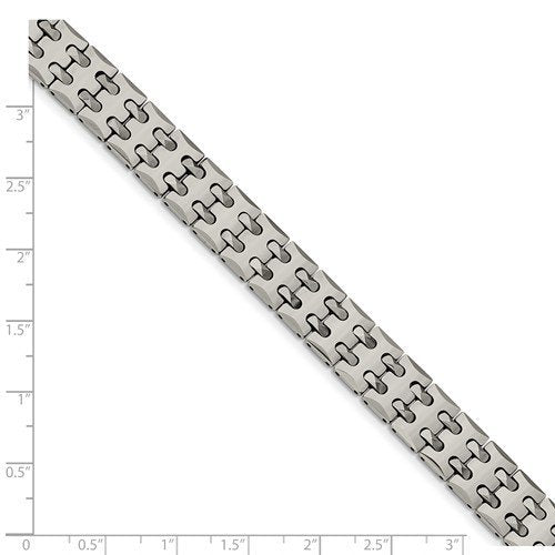 Men's Polished Tungsten Link Bracelet, 8.5"