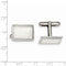 Rhodium-Plated Sterling Silver Rectangle Cuff Links, 19X15MM