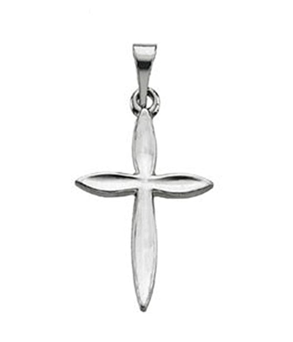 Women's Tiny Pointed Cross 14k White Gold Pendant