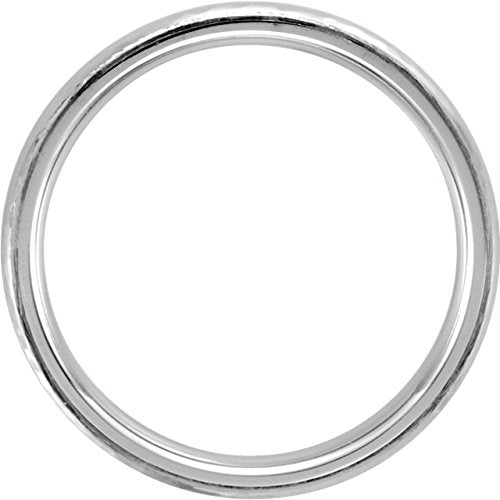 Platinum Hammer Finished 4mm Comfort Fit Dome Band, Size5.5