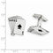 Sterling Silver Royal Flush Black Enameled Cuff Links, 21X19MM