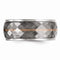 Edward Mirell Sterling Silver and Titanium Inlay with 14k Rose Stripe 10mm Wedding Band