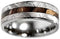 Gibeon Meteorite, Petrified Wood 7mm Comfort-Fit Titanium Ring, Size 8.75