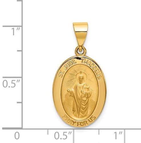 14k Yellow Gold St. Jude Thaddeus Medal Pendant (22X14MM)