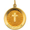 14k Yellow Gold Confirmation Medal with Embossed Cross (18 MM)