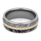 Gibeon Meteorite, Black and White Mokume Gane, 14k Rose Gold 8mm Titanium Comfort-Fit Ring