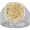 14k Yellow Gold and Sterling Silver St. Michael Shield Ring Size 10