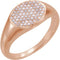 Diamond Pave Ring, 14k Rose Gold (1/3 Ctw, Color G-H, Clarity I1 ), Size 6