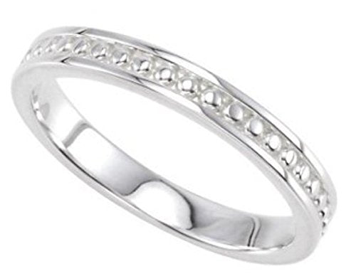 Granulated Raised Edge 2.75mm Sterling Silver Stacking Band