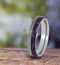 Gibeon Meteorite, Purple Box Elder Burl Wood Comfort-Fit Titanium Wedding Ring, Size 11