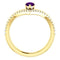 Amethyst Pear and Diamond Chevron 14k Yellow Gold Ring (.145 Ctw, G-H Color, I1 Clarity)