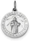 Rhodium-Plated Sterling Silver St. Jude Thaddeus Medal Pendant (21X19MM)