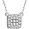 Diamond Square Bar Pendant Necklace in 14k White Gold, 18" (1/6 Cttw)