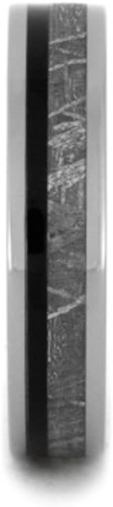 Meteorite, African Black Wood 5mm Comfort-Fit Titanium Wedding Band, Size 15.5