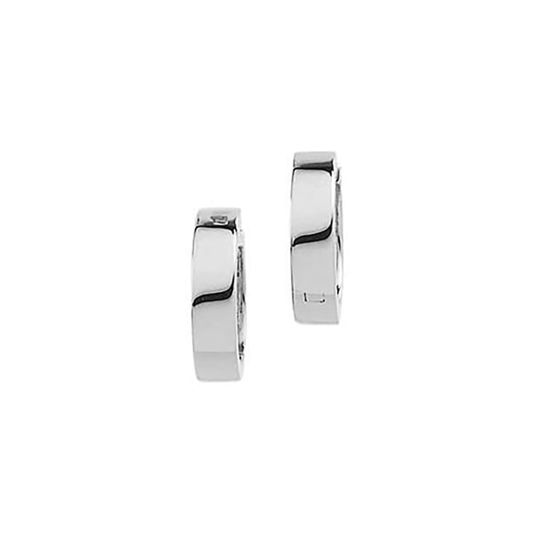 Rhodium-Plated 14k White Gold Hinged Hoop Earrings