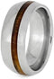 Koa Wood 8mm Titanium Comfort-Fit Wedding Band, Size 15