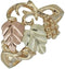 Heart Leaf Grape Cluster Ring, 10k Yellow Gold, 12k Green and Rose Gold Black Hills Gold Motif