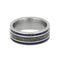 Crushed Dinosaur Bone, Blue Box Elder Burl Wood 8mm Matte Titanium Comfort-Fit Wedding Ring