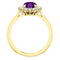 Genuine Oval Amethyst and Diamond Halo 14k Yellow Gold Ring (.35 Cttw, GH Color, SI1 Clarity)