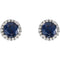 Chatham Created Blue Sapphire and Diamond Earrings, Rhodium-Plated 14k White Gold (.1 Ctw, G-H Color, I1 Clarity)