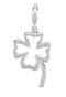 Petite Four Leaf Clover Sterling Silver Charm, Easy Clip-on Clasp