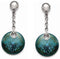 Rain Collection Black Ti, Sterling Silver Anodized Teal Dangle Earrings