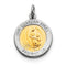 Rhodium-Plated Sterling Silver And Vermeil Guardian Angel Medal (20X15MM)