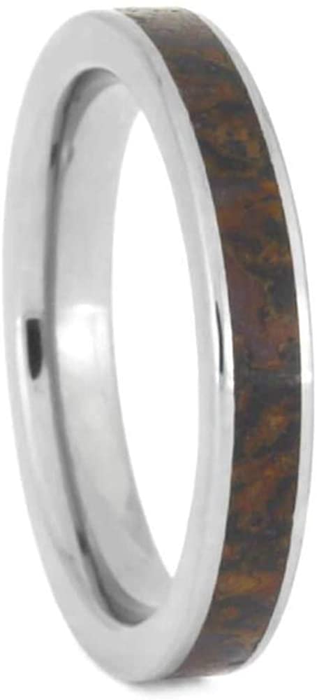 Dinosaur Bone 3mm Titanium Comfort-Fit Wedding Band, Size 8.5