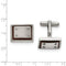 Stainless Steel Polished Wood Inlay Rectangle Cuff Links